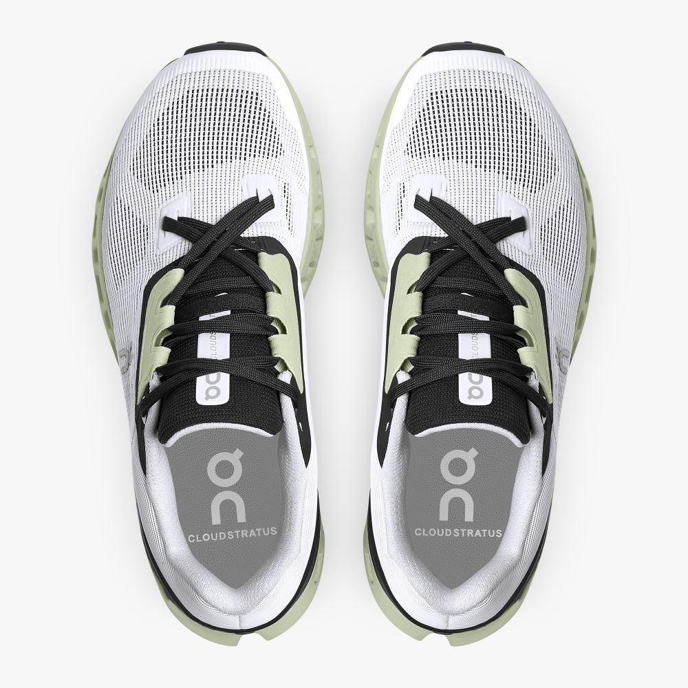 On Cloudstratus: Maximum Cushioned Running Shoe - White | Black ON95XF111 - Image 2