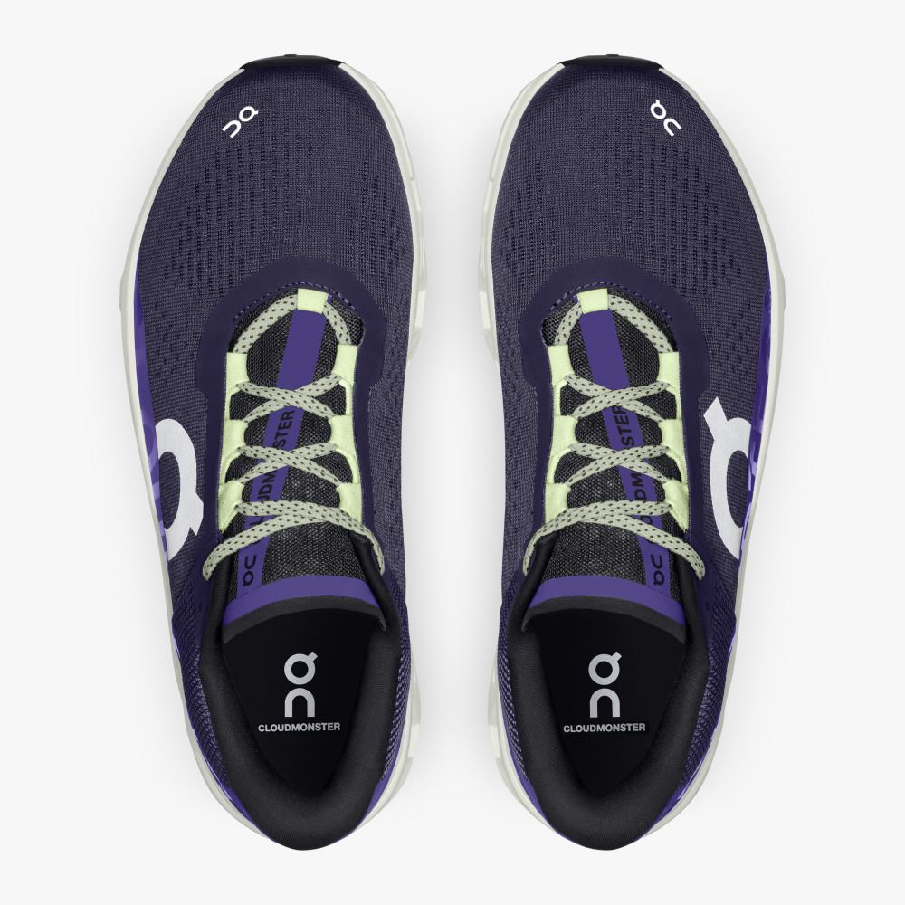 On The Cloudmonster: Lightweight cushioned running shoe - Acai | Aloe ON95XF34 - Image 2