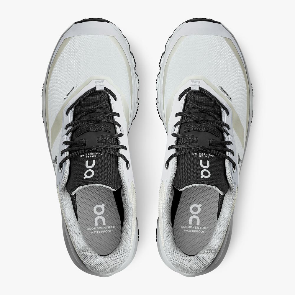 On Cloudventure Waterproof: Trail Running Shoe - Glacier | Black ON95XF109 - Image 2