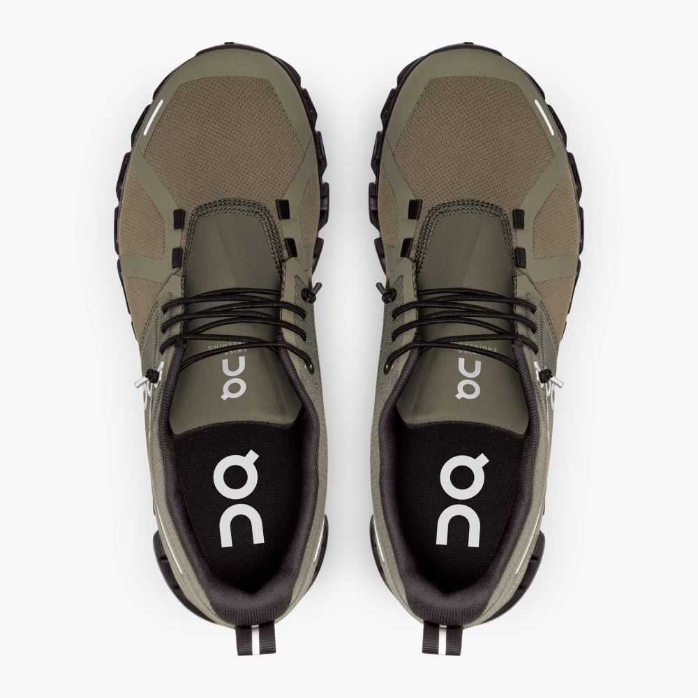 On Running 5 Waterproof - Lightweight Waterproof Running Shoe - Olive | Black ON95XF299 - Image 2