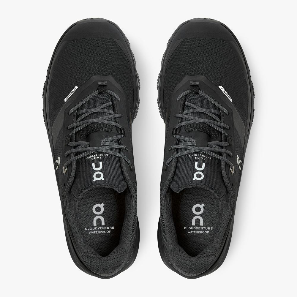 On Cloudventure Waterproof: Trail Running Shoe - Black ON95XF108 - Image 2