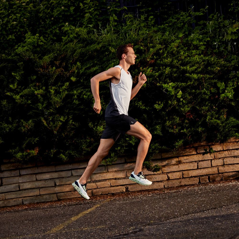 On Cloudstratus: Maximum Cushioned Running Shoe - White | Black ON95XF56 - Image 3