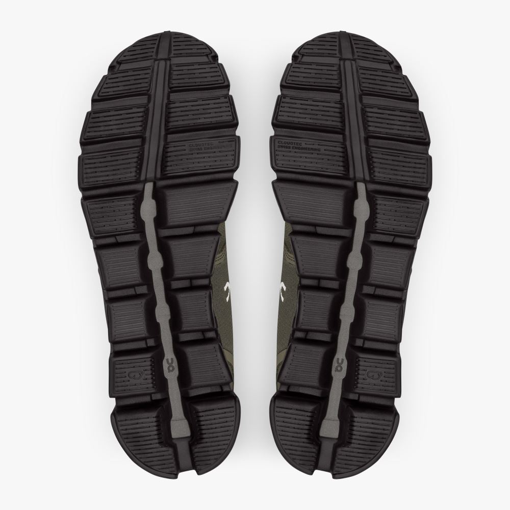 On Running 5 Waterproof - Lightweight Waterproof Running Shoe - Olive | Black ON95XF174 - Image 3