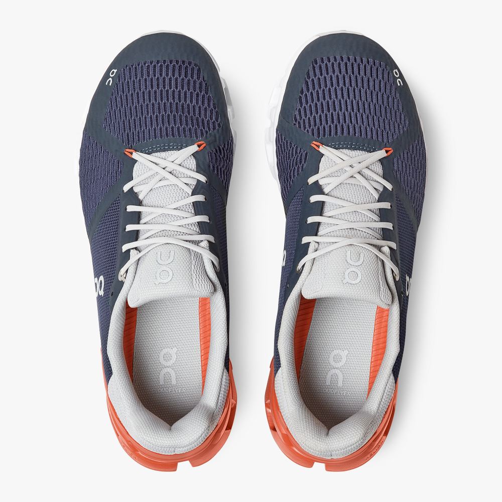 On Cloudflyer: Supportive Running Shoe. Light & Stable - Midnight | Rust ON95XF50 - Image 2