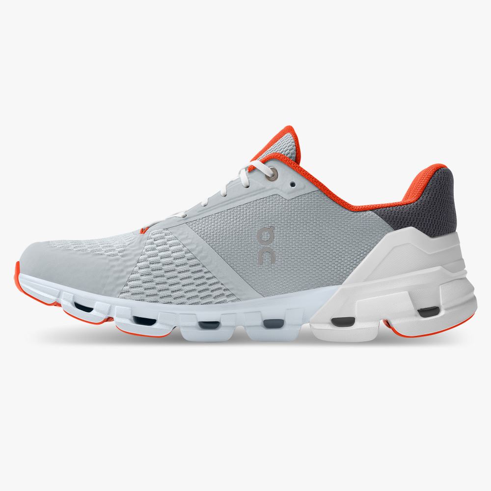 On Cloudflyer: Supportive Running Shoe. Light & Stable - Glacier | Flame ON95XF53 - Image 4