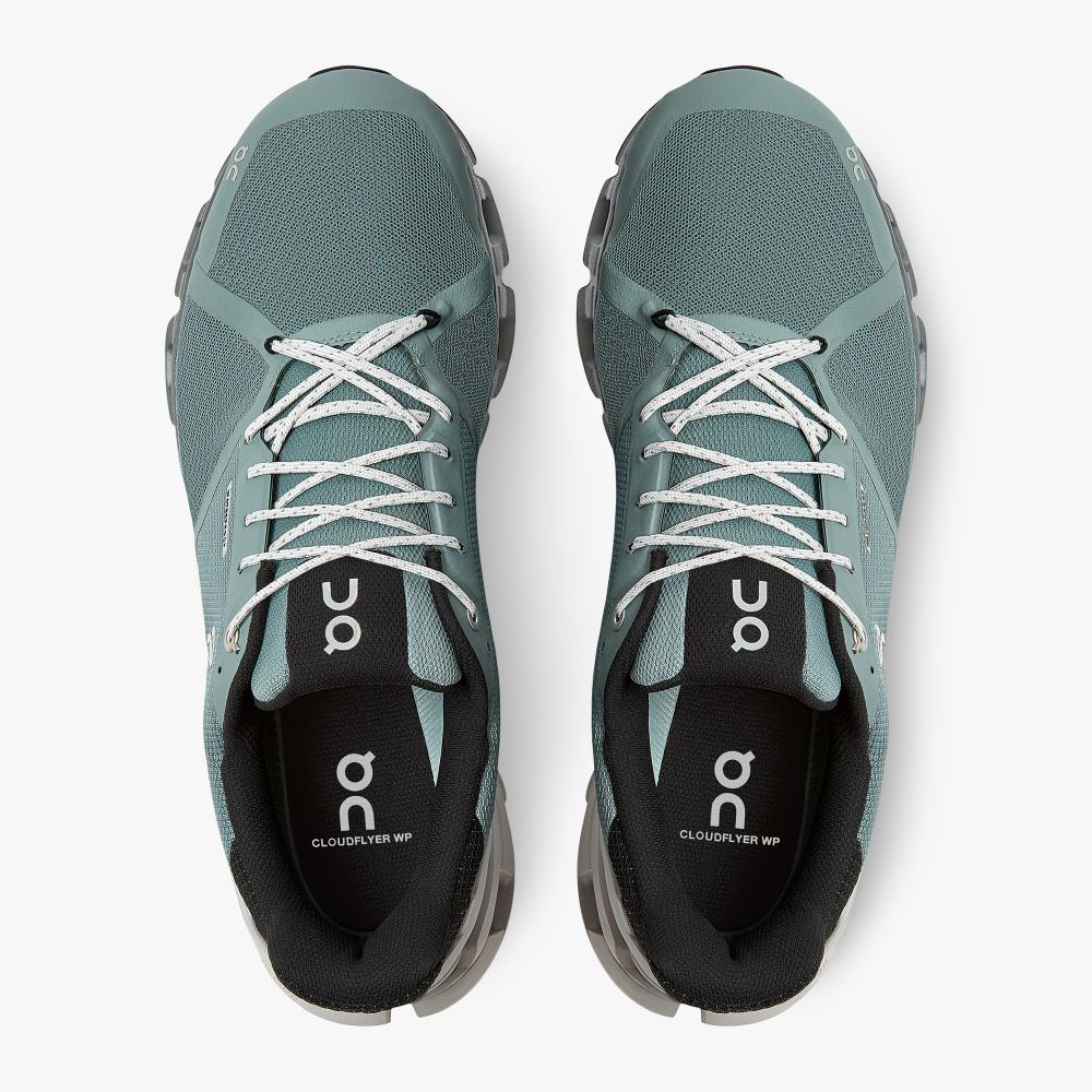 On Cloudflyer Waterproof - Waterproof Stability Running Shoe - Sea | Glacier ON95XF52 - Image 2