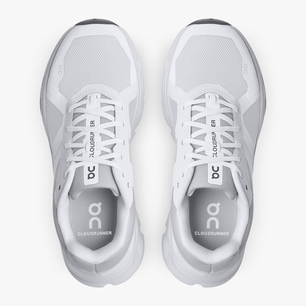 On The Cloudrunner: Supportive & Breathable Running Shoe - White | Frost ON95XF112 - Image 2
