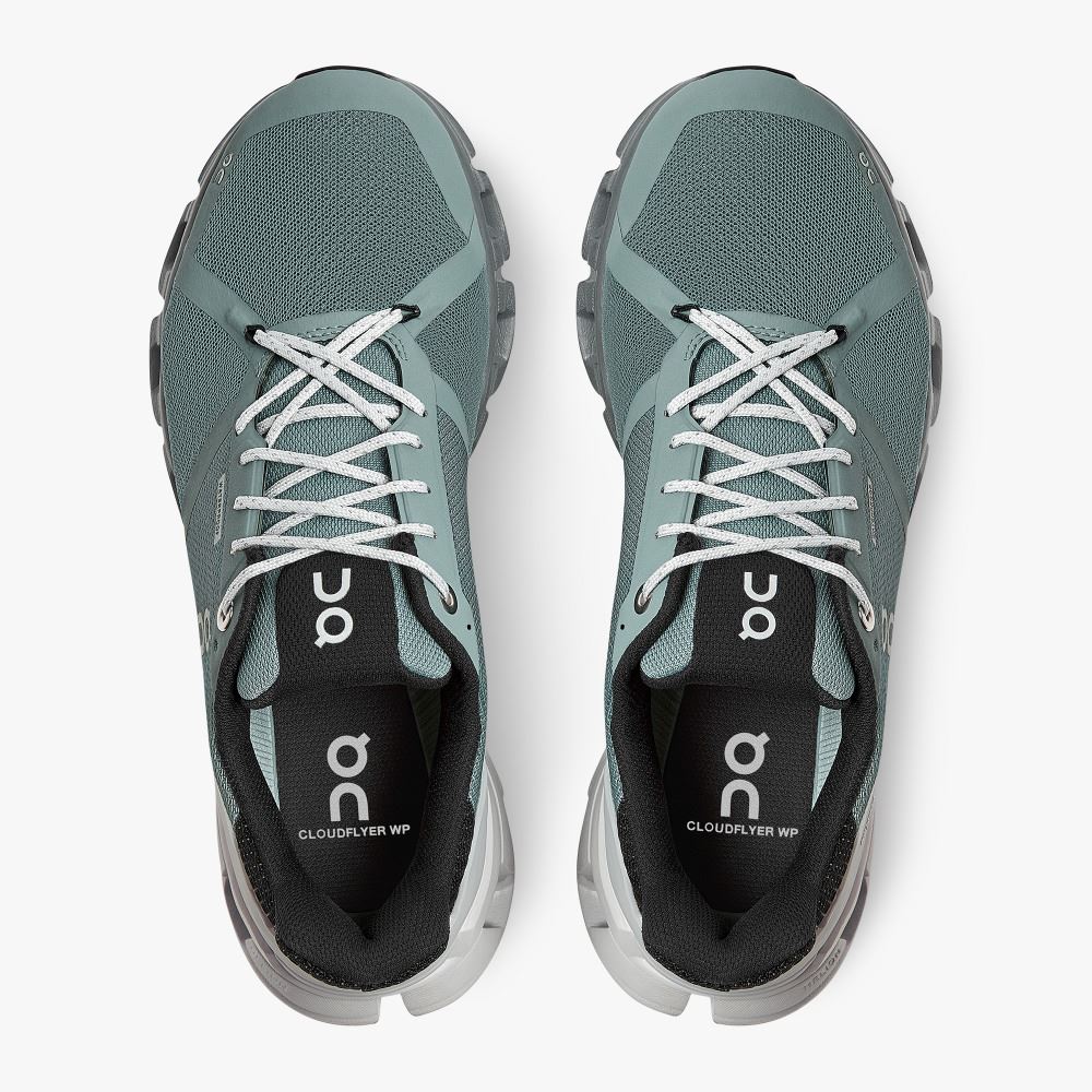 On Cloudflyer Waterproof - Waterproof Stability Running Shoe - Sea | Glacier ON95XF136 - Image 2