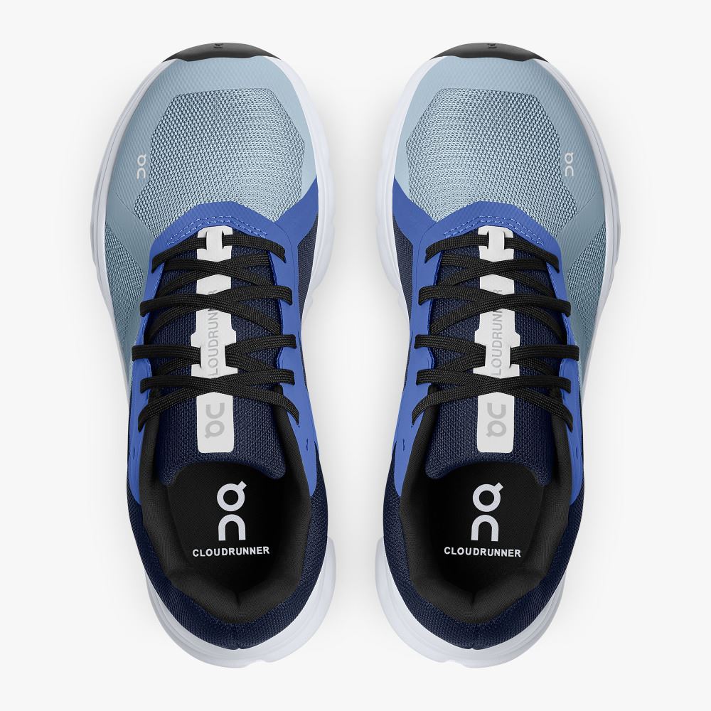 On The Cloudrunner: Supportive & Breathable Running Shoe - Chambray | Midnight ON95XF113 - Image 2