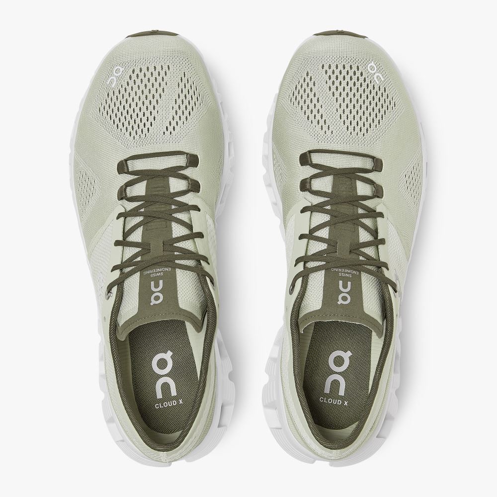 On New Cloud X - Workout and Cross Training Shoe - Aloe | White ON95XF239 - Image 2