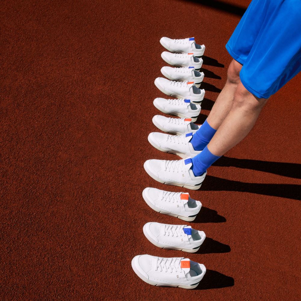 On THE ROGER: tennis-inspired sneaker by On & Roger Federer - White | Indigo ON95XF281 - Image 3