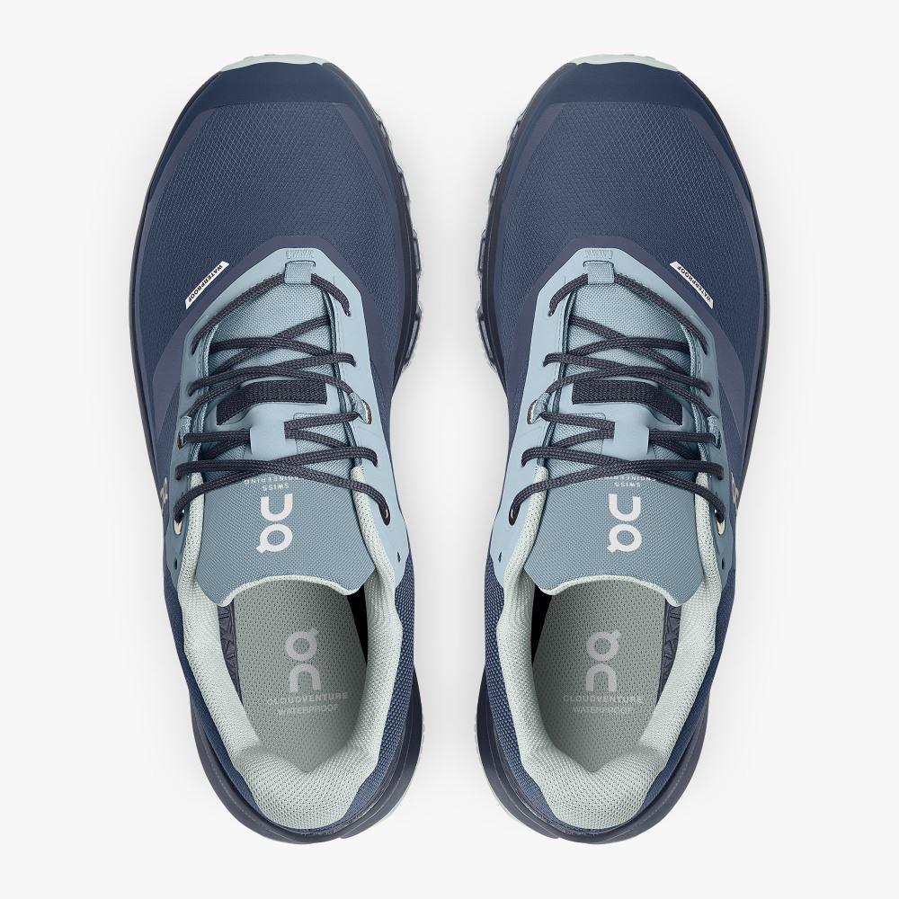 On Cloudventure Waterproof: Trail Running Shoe - Denim | Midnight ON95XF149 - Image 2