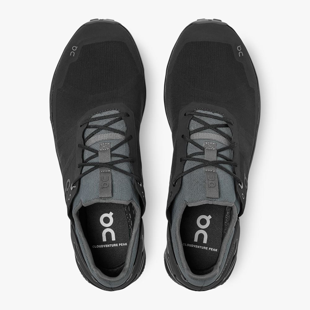On Cloudventure Peak - Lightweight Trail Running Shoe - Black | Rock ON95XF81 - Image 2